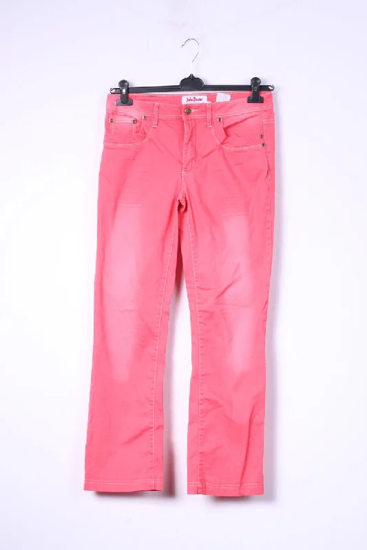 John Baner Jeanswear Womens 12 38 Trousers Pink Cotton Jeans Denim