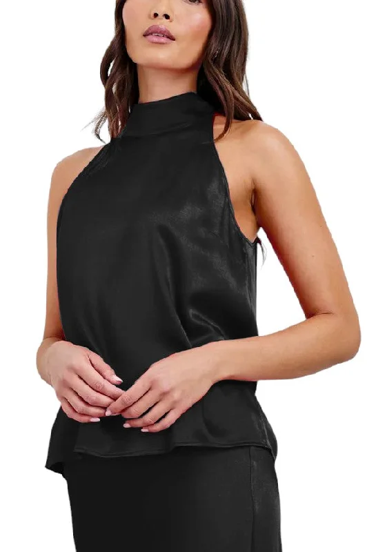 Leah Top - Black Crinkle