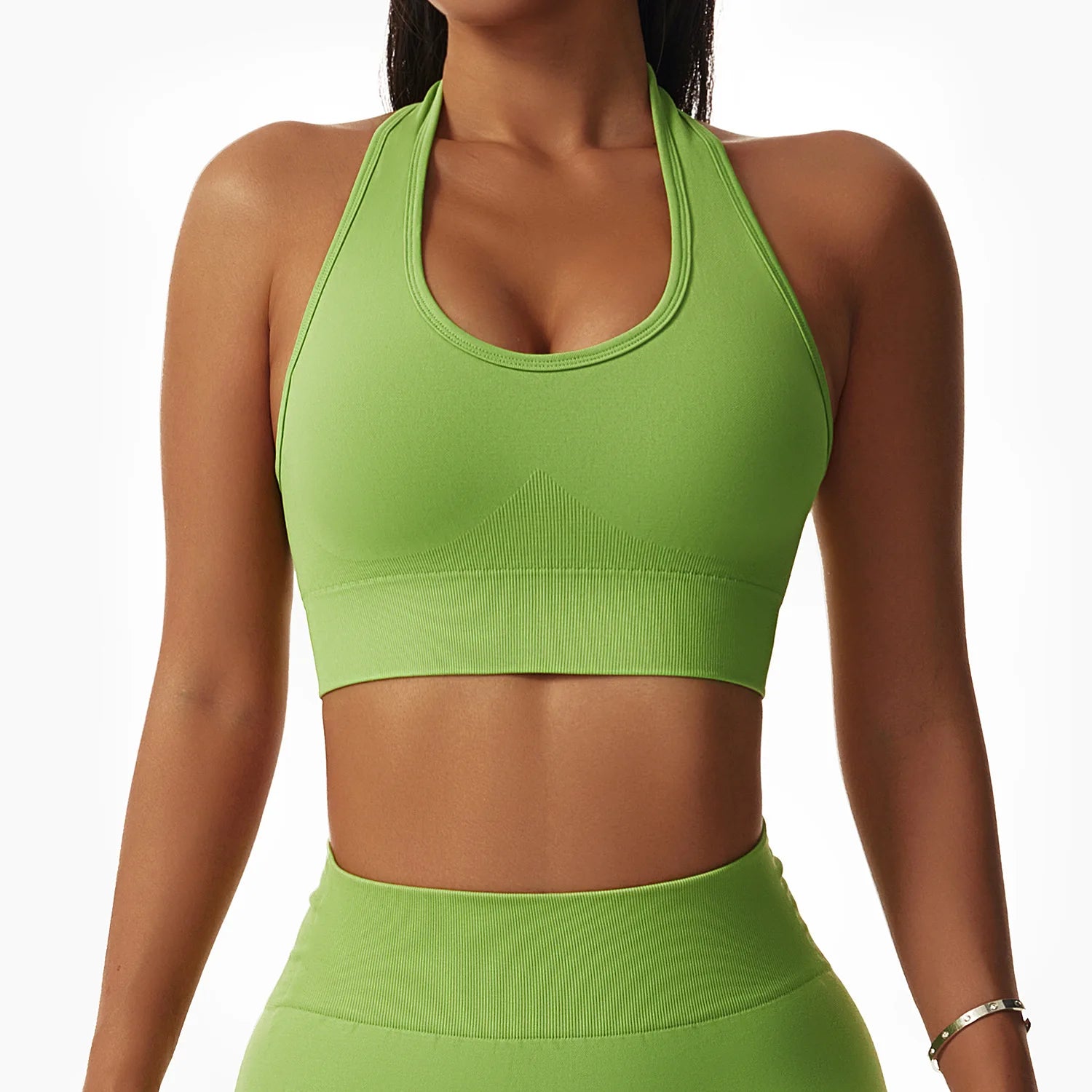 green halter bra