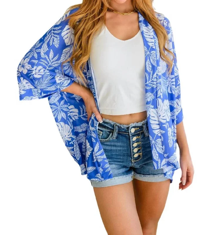 Tropical Stories Kimono In Blue