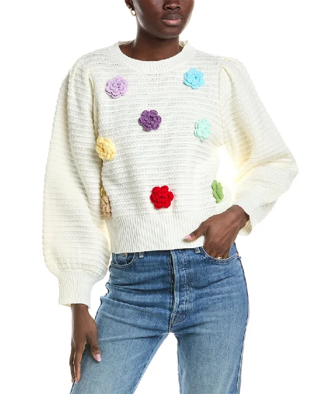 Gracia Floral Crochet Sweater