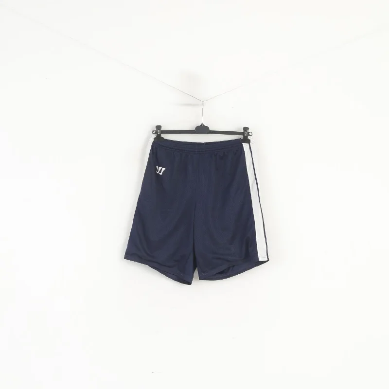 Warrrior Men L Shorts Navy Sportswear Vintage Shiny Mesh Activewear