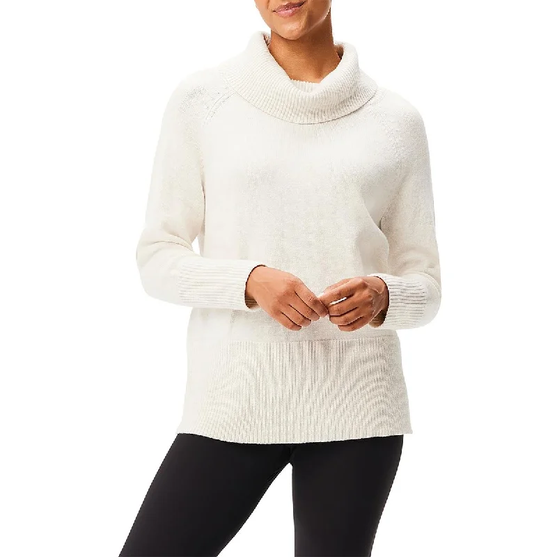 Womens Knit Cotton Stretch Turtleneck Sweater